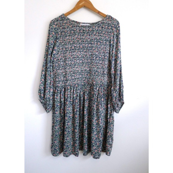 APIECE APART Olivia Floral Smocked Long Sleeve Mini Dress Shopbop 12 XL $325 - Picture 2 of 12